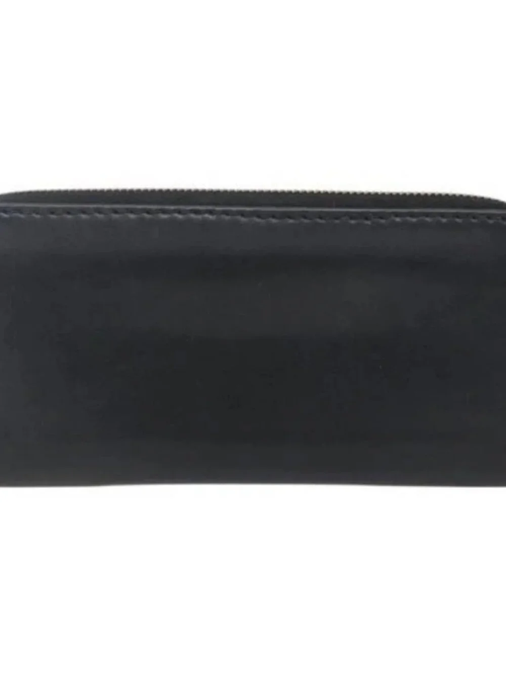 Christian Dior Round Long Wallet Leather Black Gold Auth am10801